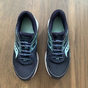 Saucony Cohesion 13 Shoes Womens Size 6.5‎ Navy Aqua Running Sneakers Versafoam